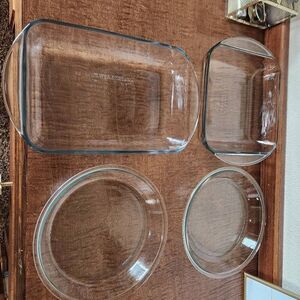 Anchor Hocking New clear glass casserole dishes pie plates rectangular